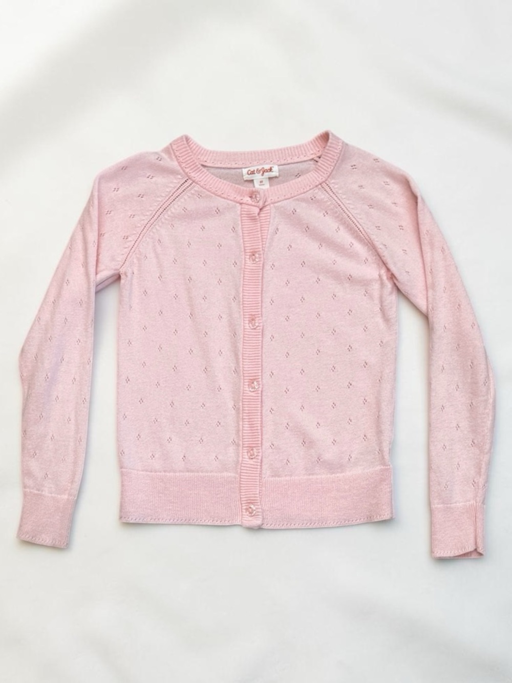 Pink Eyelet Knit Sweater
